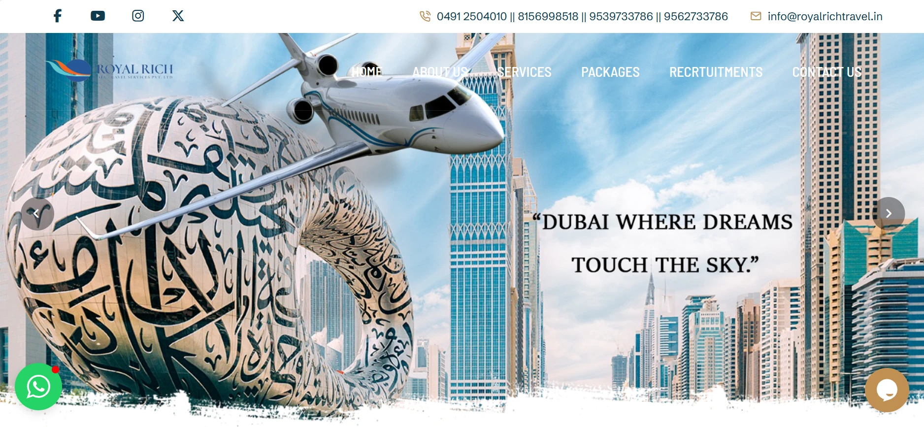 Laravel-based custom website for travel agency in India