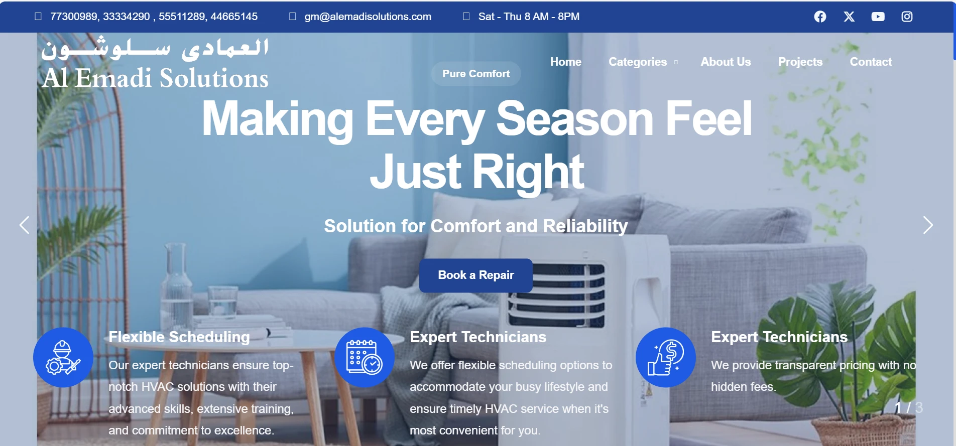 PHP web development for HVAC company in Qatar
